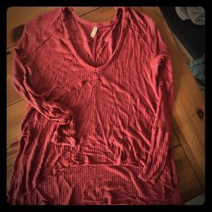 Free people waffle knit tunic XS Rust orange